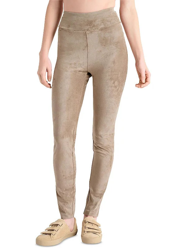 Can't Miss Womens Faux Suede Stretch Leggings