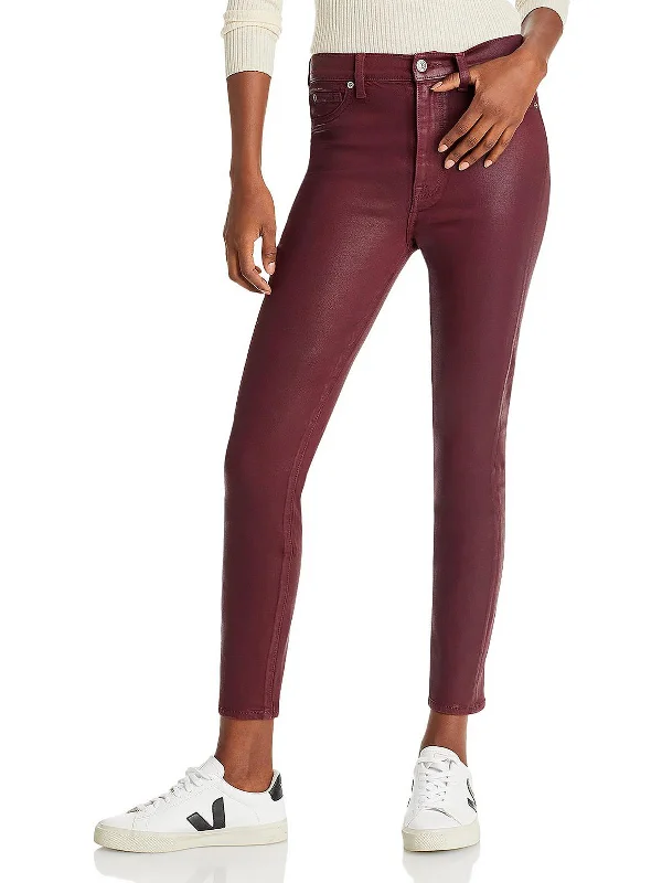 Value Deals Womens Coated Ankle Skinny Jeans