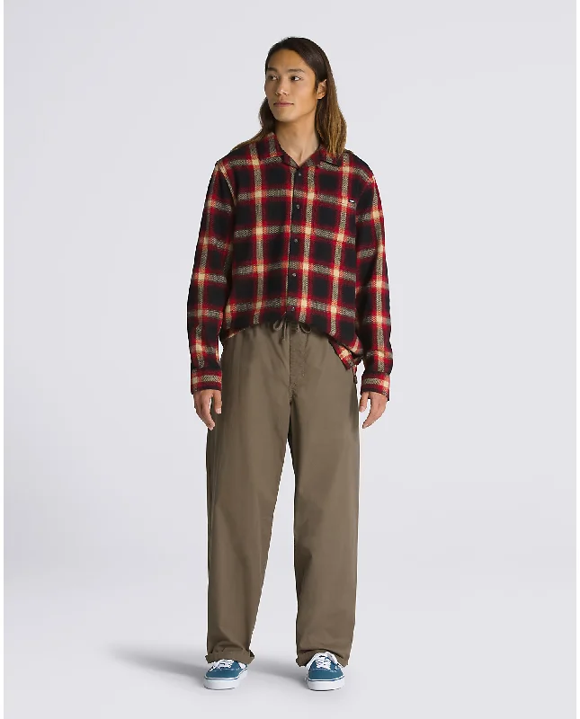 Weekend Bargains to Relish Vans Mens Range Baggy Tapered Elastic Waist Pant Canteen