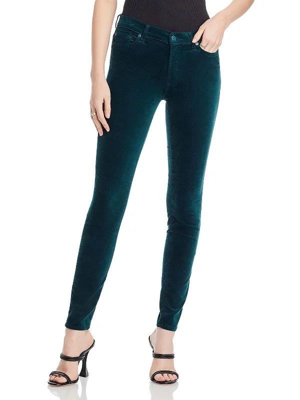 One-DAY Sale Womens Velvet High Rise Skinny Jeans