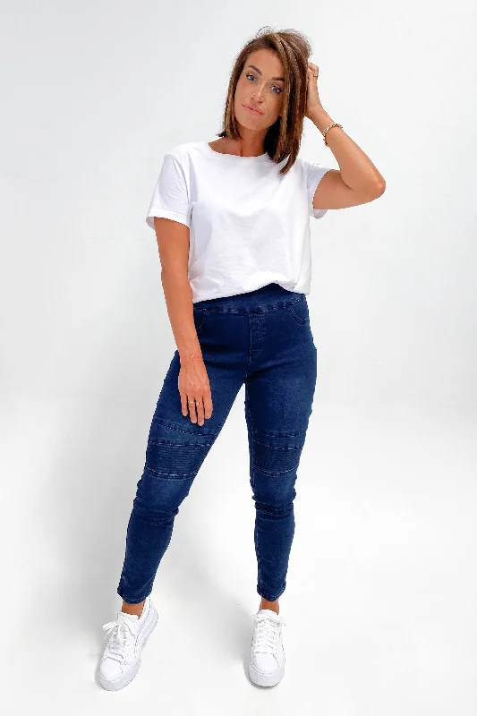 Weekend Discounts to Enjoy Wakee Lisa Stretch Denim Dark Blue