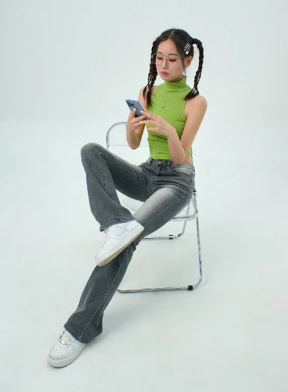 Low Price Grey Bootcut Jeans BY322