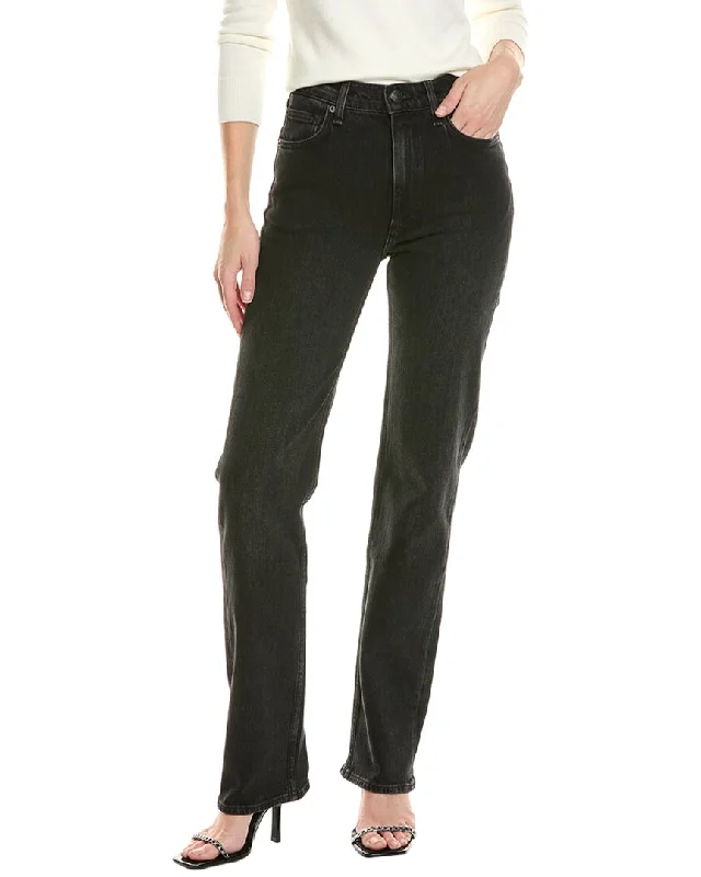 Weekend Bargains to Snag rag & bone Harlow Full-Length Worn Black Straight Jean