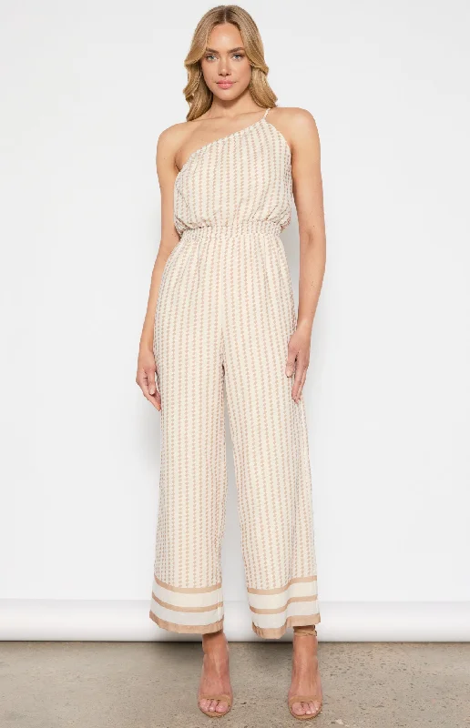 Weekend Specials to Cherish Style State Geo Print Jumpsuit White