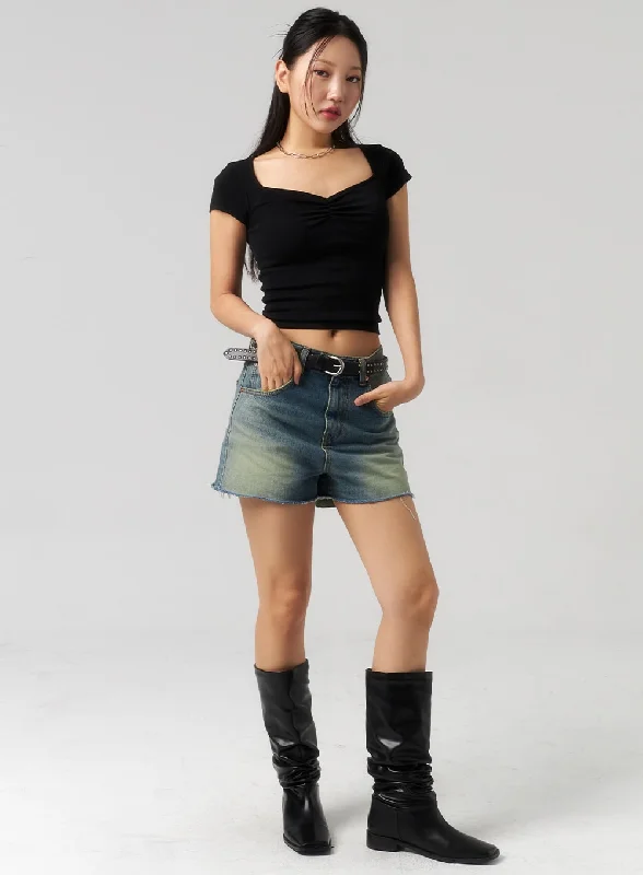 Fantastic Savings Mid-Wash Denim Shorts CU327