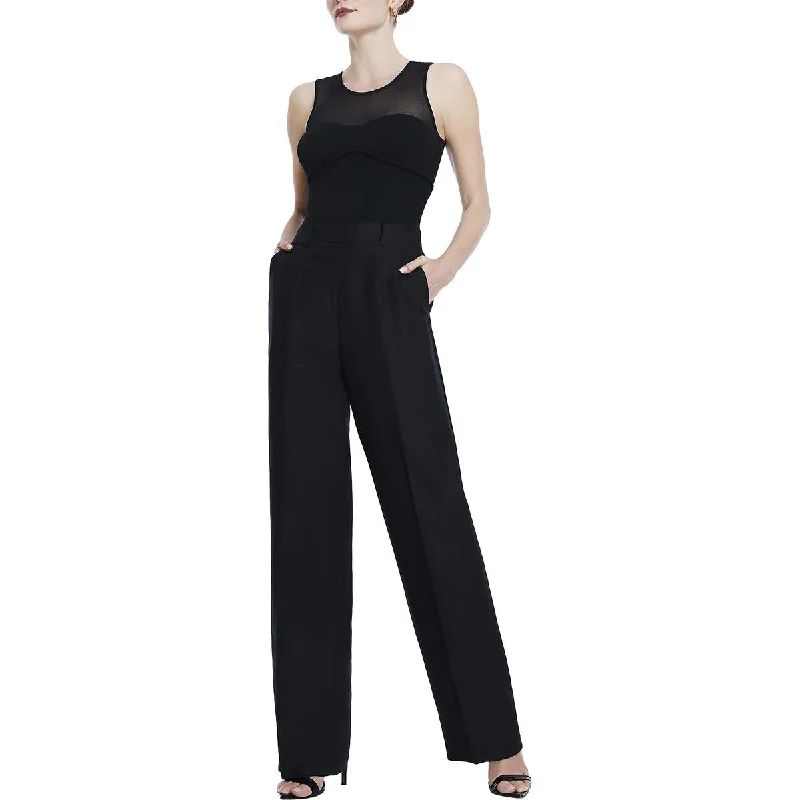 Limited Stock Womens Linen Blend Solid Straight Leg Pants