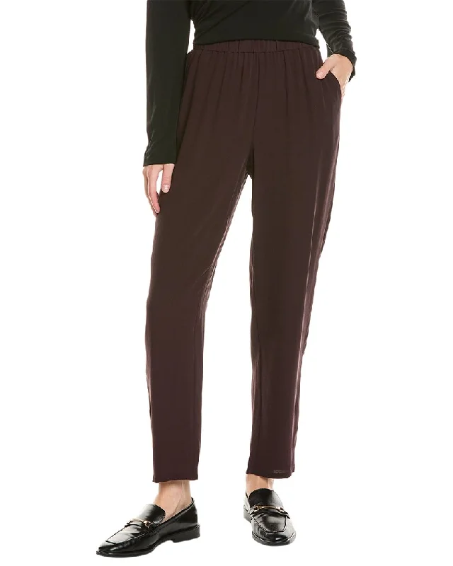 New Deals EILEEN FISHER High Waisted Silk Tapered Ankle Pant
