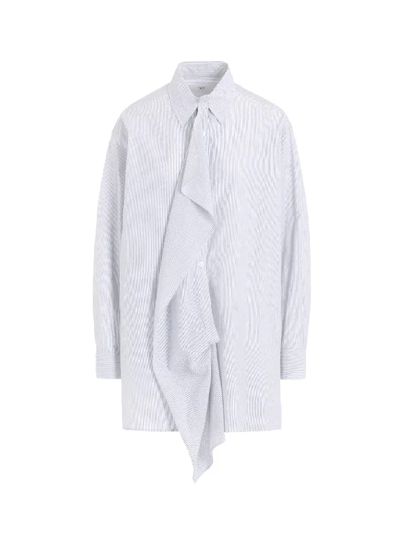 Weekend Specials to Savor STRIPE COTTON CLOTH PLACKET BLOUSE