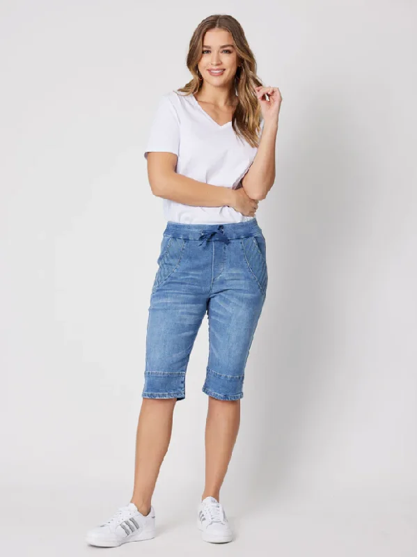 Great Deals Threadz Jogger Short Denim Blue
