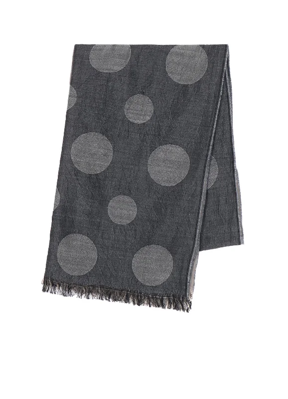 Factory Direct Sale JACQUARD PANEL POLKA DOT SCARF