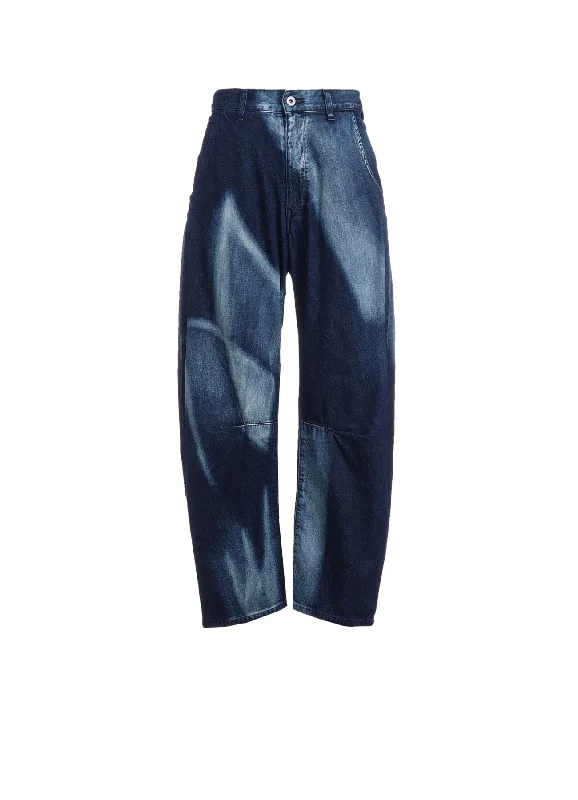 Seasonal Clearance C/ SPOTTED DENIM GUSSET WIDE PANTS