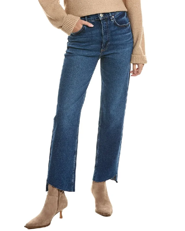 Overstock rag & bone Harlow Mid-Rise Marine Ankle Straight Leg Jean