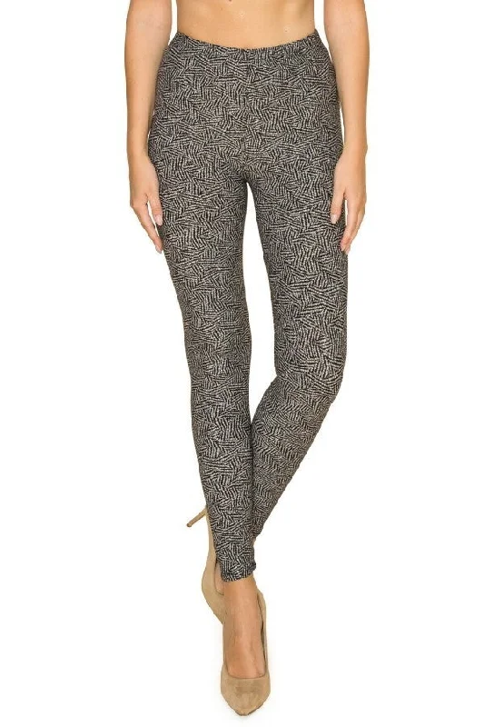Reduced Rates Multi Print, Full Length, High Waisted Leggings In A Fitted Style With An Elastic Waistband