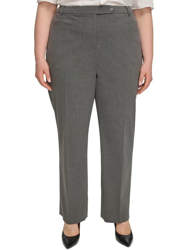 Bargain Prices Plus Womens High Rise Pinstripe Trouser Pants