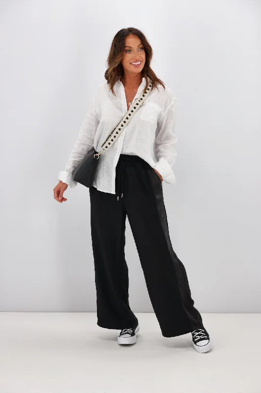 Weekend Savings Delight Gloss by Shine On Havanna Satin Stripe Pants Black