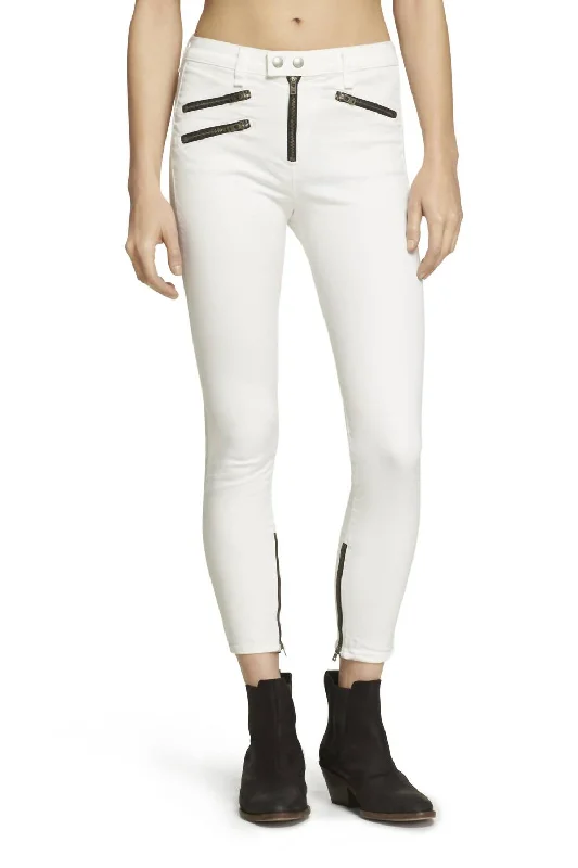 Lowest Price High Rise Biker Jeans In White
