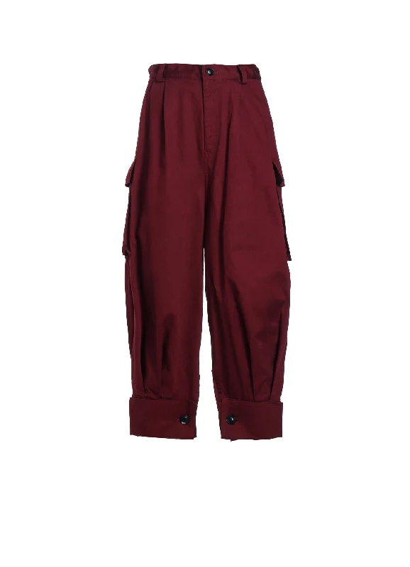 Limited Stock [Y's BORN PRODUCT] COTTON TWILL CUFFED HEM CARGO PANTS