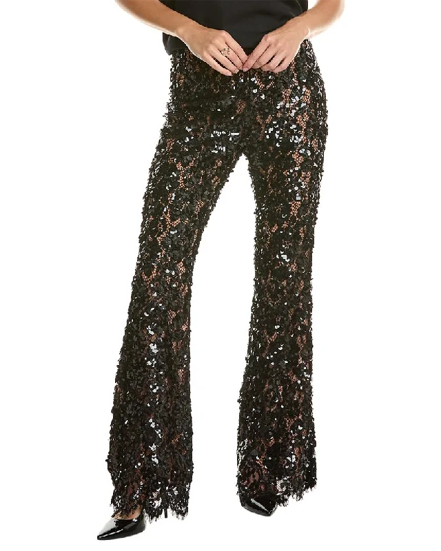 Cash Savings Michael Kors Collection Floral Lace Silk-Lined Bootcut Pant