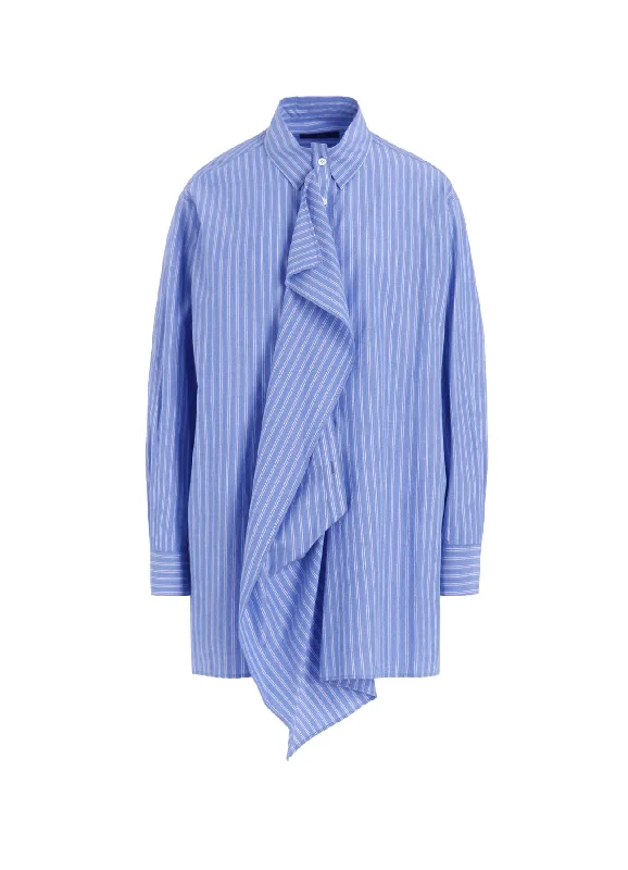 Weekend Offers That Please STRIPE COTTON CLOTH PLACKET BLOUSE