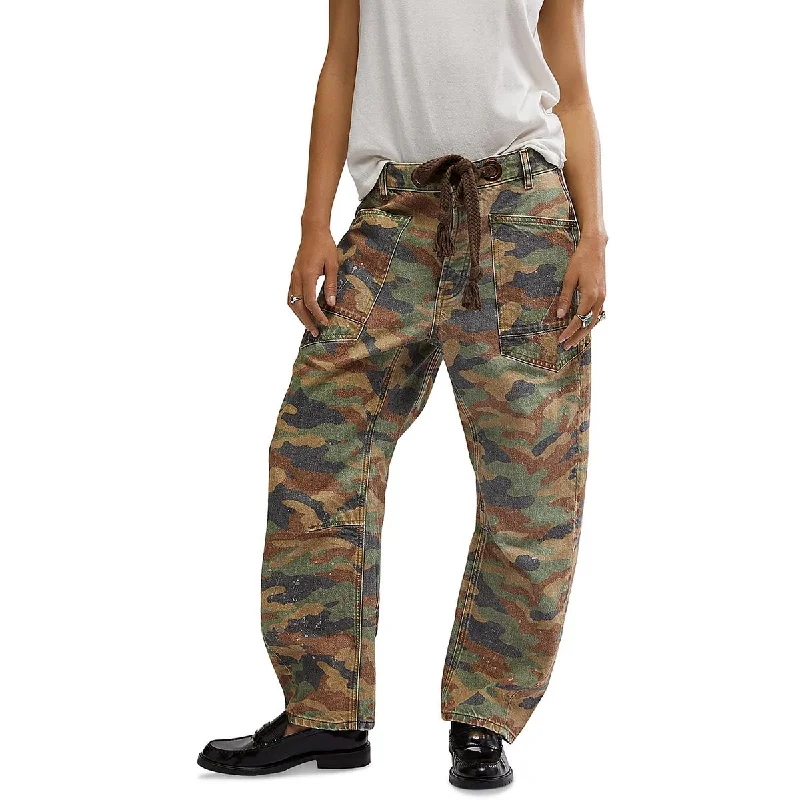 Mega Sale Womens Cotton Mid-Rise Wide Leg Jeans