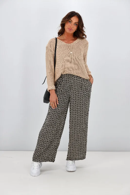 Weekend Savings Bonanza Fria Nova Geometric Print Pant Black