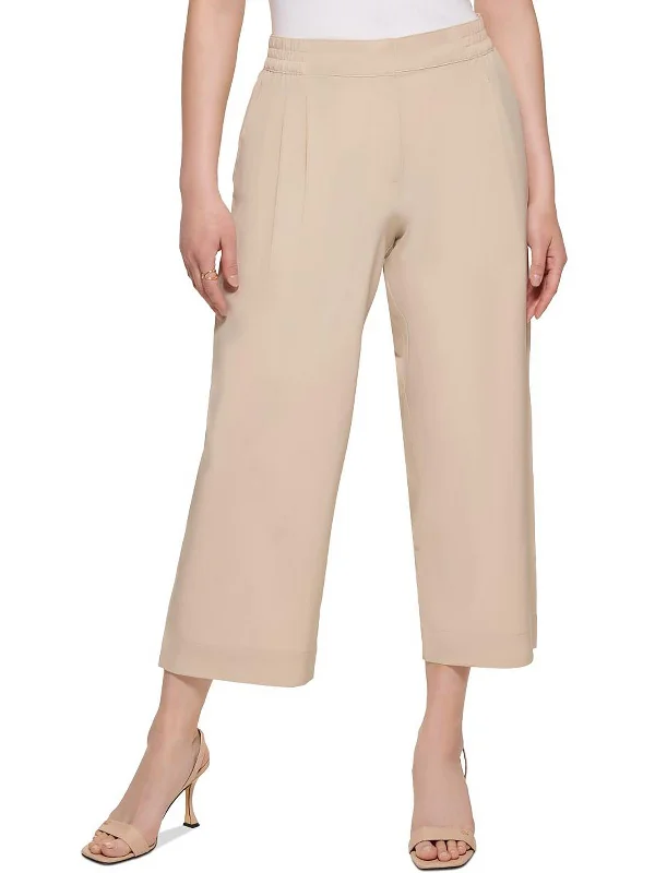 Huge Discounts Womens Pleated Cropped Wide Leg Pants