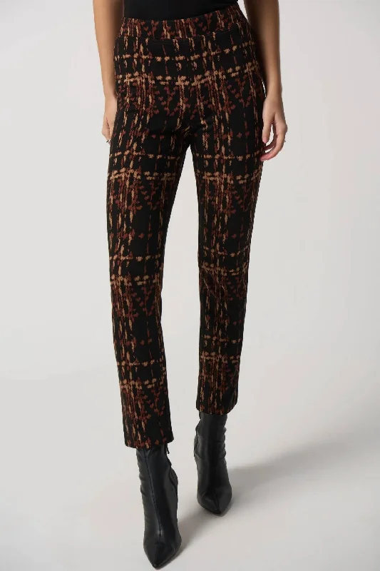 Huge Discounts Plaid Slim-Fit Pants In Black/multi