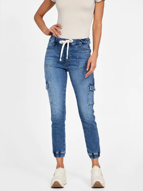 Price Fest Eco Luna Mid-Rise Cargo Denim Joggers