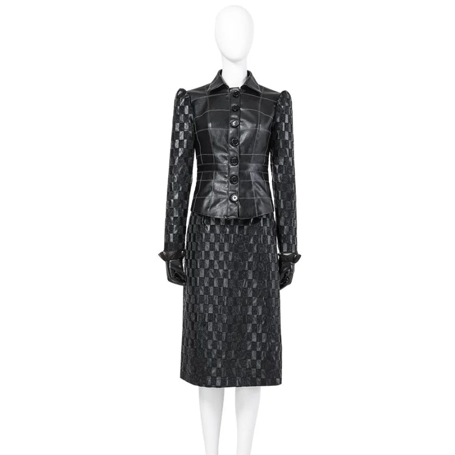 Weekend-Only Price Drops 2021 Movie Cruella Estella Cruella de Vil Black Leather Outfits Cosplay Costume C00544 Weekend-Only Price Drops 2021 Movie Cruella Estella Cruella de Vil Black Leather Outfits Cosplay Costume C00544