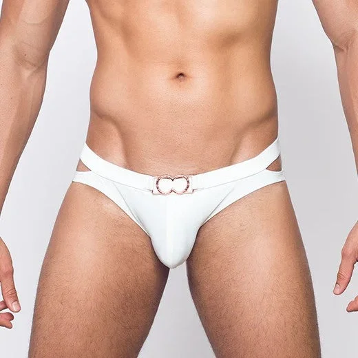 Closeout 2eros Double Strap swim brief ivory
