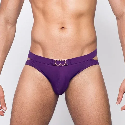Instant Discount 2eros Double Strap swim brief plum