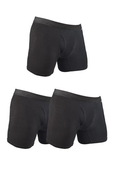 Weekend Savings Fiesta Sale: 3-Pack Black Bundle HYPRTECH™ BAMBOO Briefs With Fly Made in USA 451