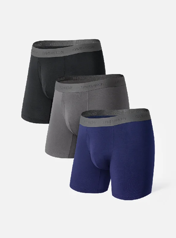Weekend Deals That Sparkle 3 Packs Bamboo Rayon Fiber Breathable Boxer Briefs Pouch Support