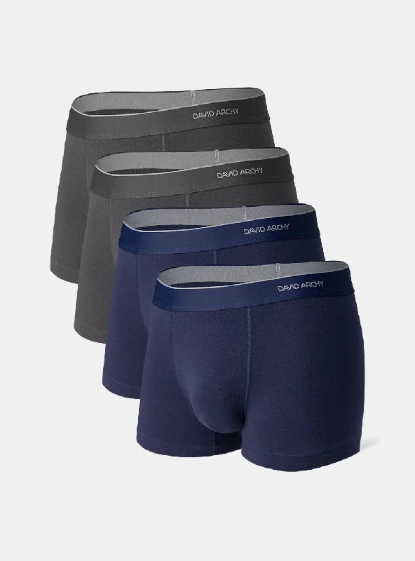 Weekend Specials to Indulge In 4 Packs Cotton Breathable Trunks with Pouch