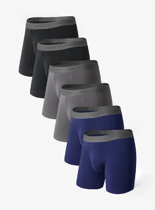 Value Deals 6 Packs Bamboo Rayon Breathable Boxer Briefs Pouch Support