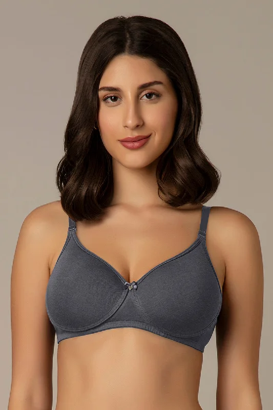 Great Deals All Day Smooth Comfort Padded & Non-wired Bra - Gray Stone