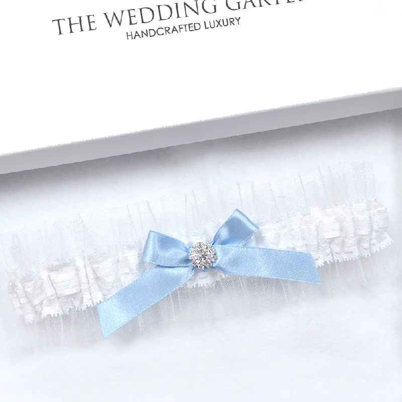 Weekend Special Anna White Tule & Lace Wedding Garter For Something Blue