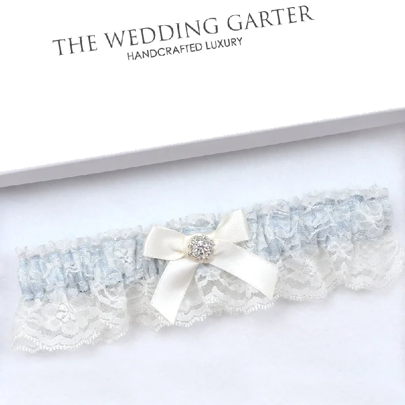 Amazing Value Ava Blue & Ivory Vintage Bridal Garter Online Australia