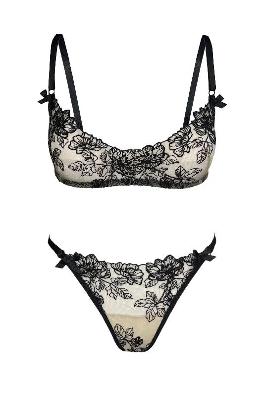 Best Deals Barbara nude black lace set