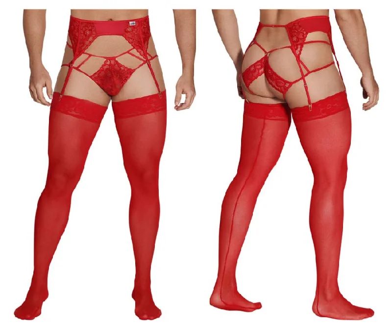 Crazy Deal CandyMan 99550 Lace Garter-Jockstrap Outfit Color Red