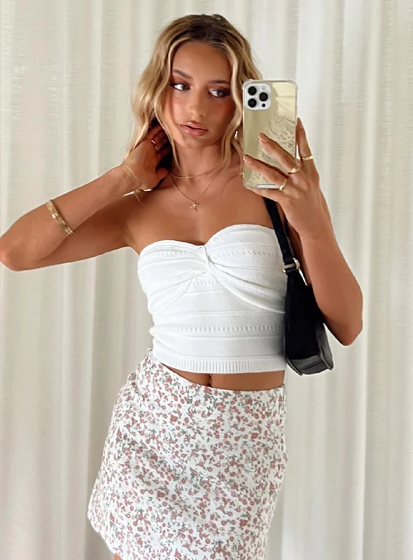 Act Fast Caridi Knit Top White