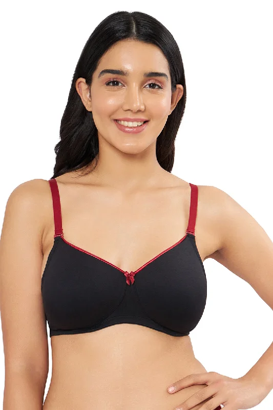 Buy Now Comfort Dream Padded Non-wired T-shirt Bra - Black & Henna