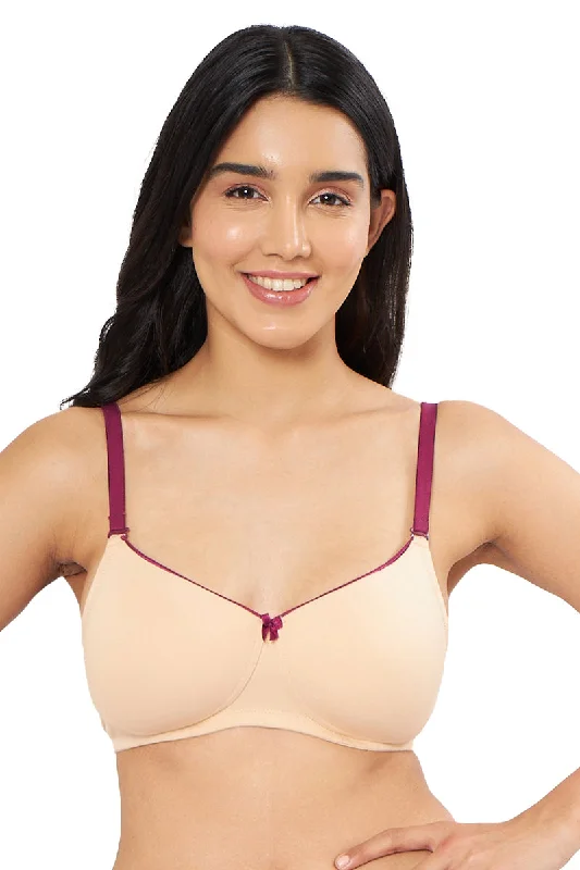 Discount Mania Comfort Dream Padded Non-wired T-shirt Bra - Hazelnut & Plum Caspia