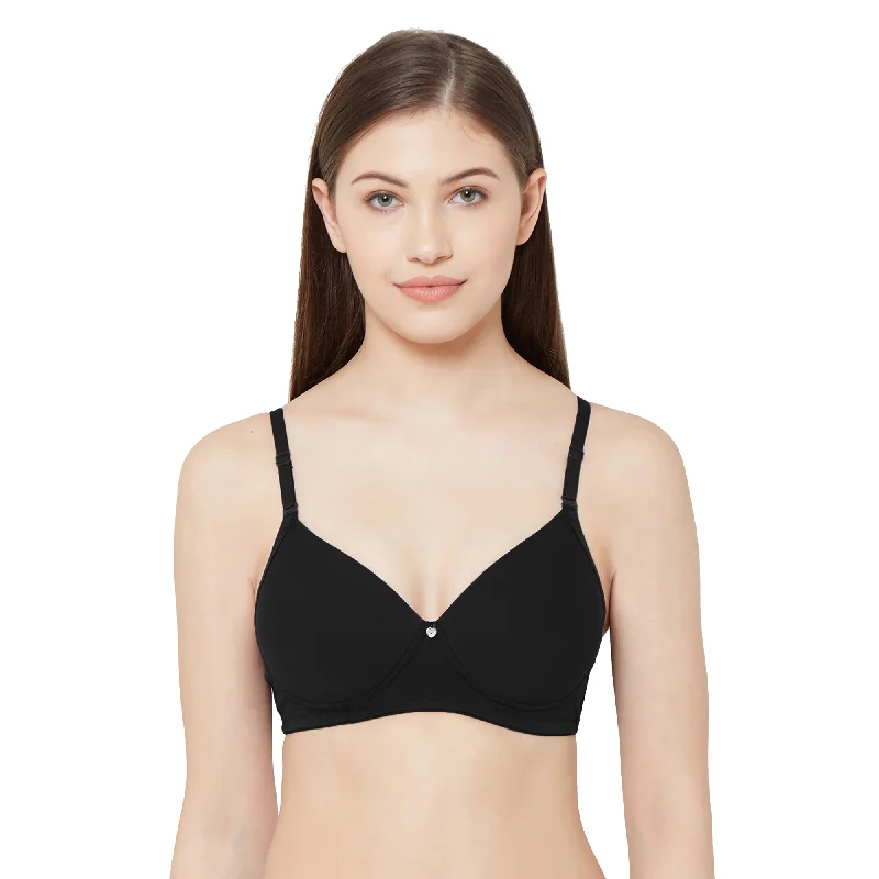 Exclusive Offers 1059-Cotton Basics Plain Padded Bra Black