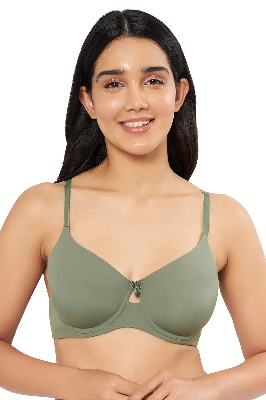 Limited Time Elegant Dream Padded Wired T-shirt Bra - Sage