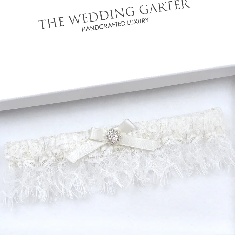 Lowest Rates Evangeline Ivory Chantilly Lace Bridal Garter