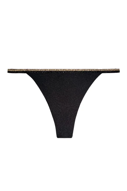 Fantastic Savings Flexy Black gold thongs