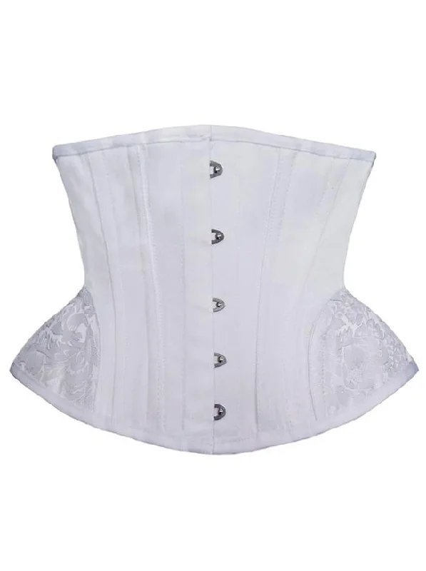 Deep Discounts Heavy Duty Plus Size Vintage White Jacquard Steel Boned Underbust Corset Deep Discounts Heavy Duty Plus Size Vintage White Jacquard Steel Boned Underbust Corset