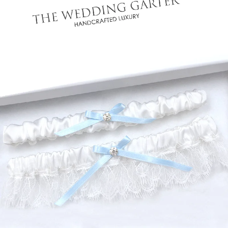 Act Fast Jacinta White Eyelash Lash & Satin Bridal Garter Set Online