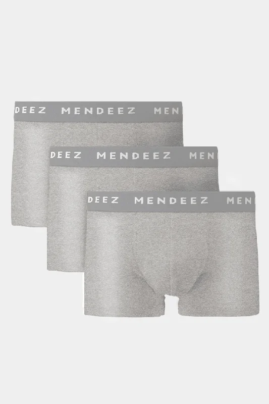 Don't Wait Jacquard Boxer Trunks - Pack of 3 - Heather Grey